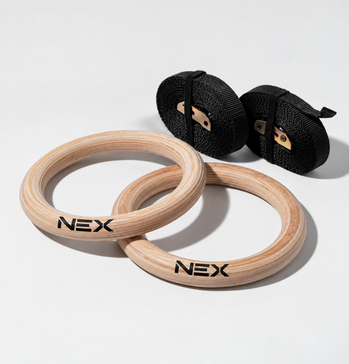 NEX טבעות התעמלות מעץ